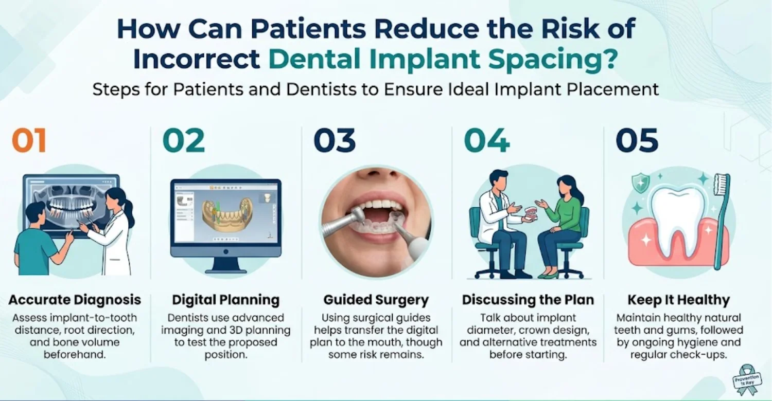 Distance between implant and tooth infographic